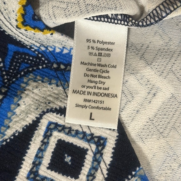 LuLaRoe Women’s Cassie Pencil Skirt/Size:L/Color:Blue/White/Yellow GeoPrint(NWT) - Picture 5 of 7